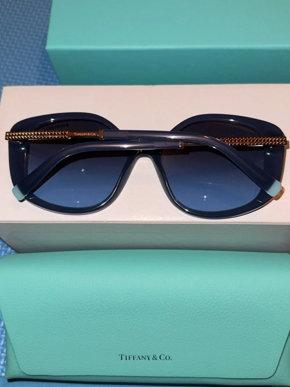 Brand new Tiffany & Co. Women's Opal Blue Sunglasses with Gradient Lenses